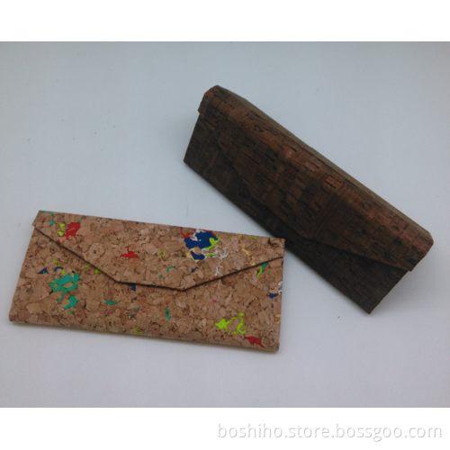 New Arrival Cork Fabric display folding eyeglass sunglasses case